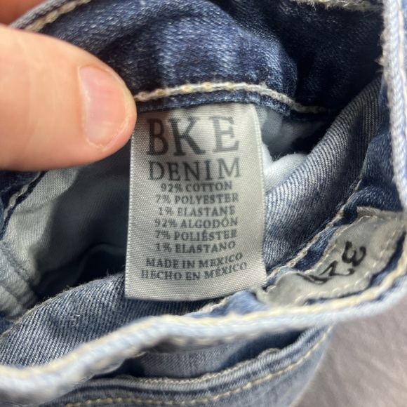 BKE Buckle Tyler Straight Leg Jeans Mens 32R Stretch Denim Blue Wide Stitch 1941 - Picture 4 of 10